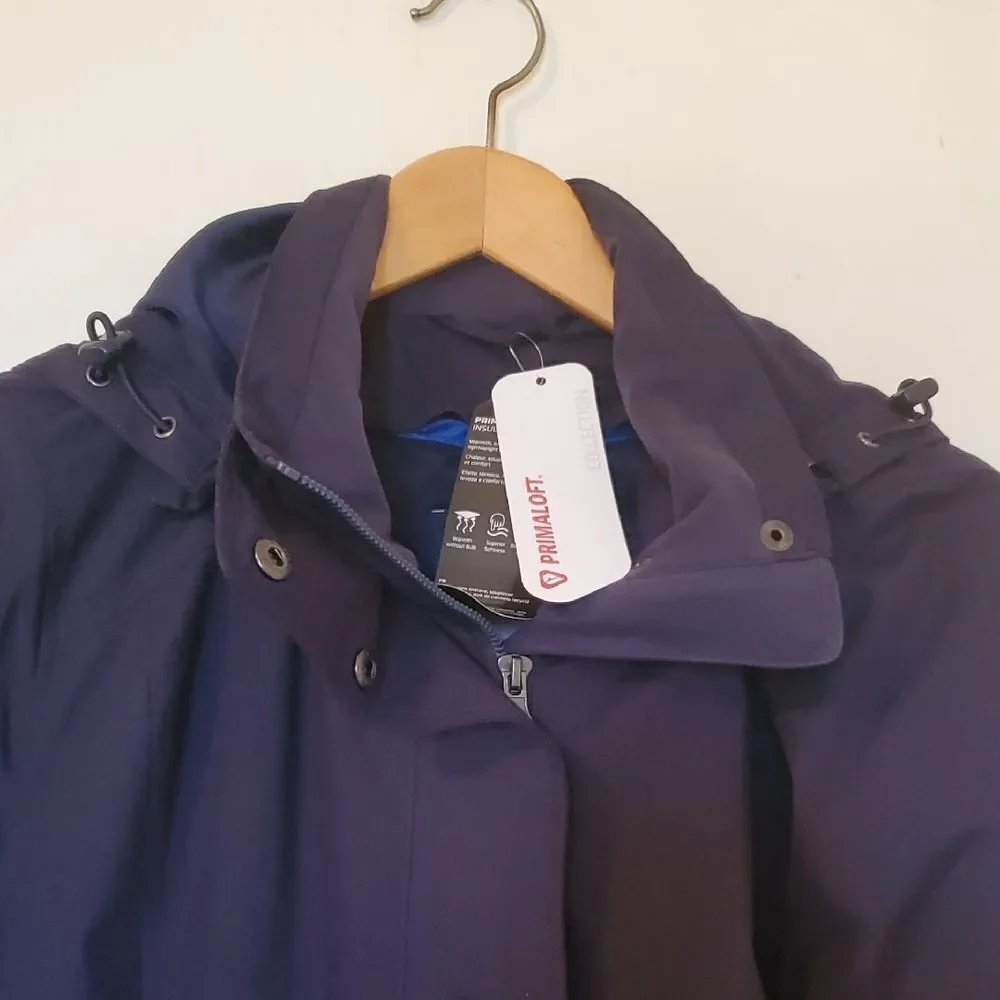 Lands' End American Airlines Women's Navy Blue 2 in 1 Full Zip Primaloft Coat S